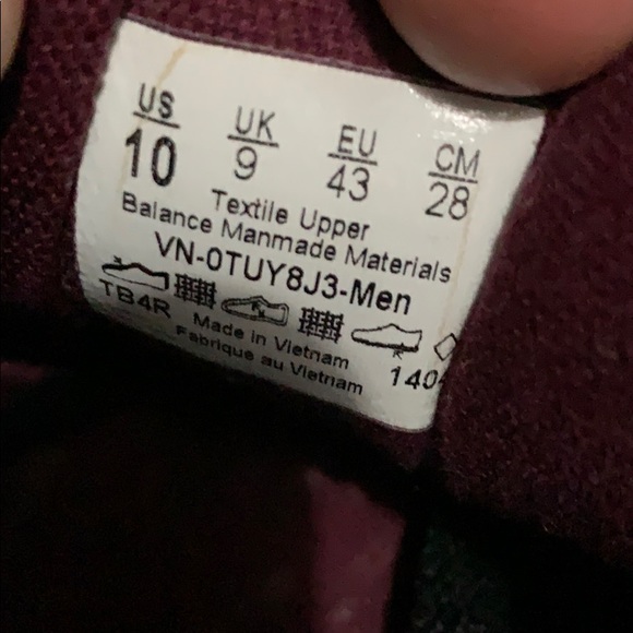 Men’s Vans sz 10 color maroon - Picture 5 of 5